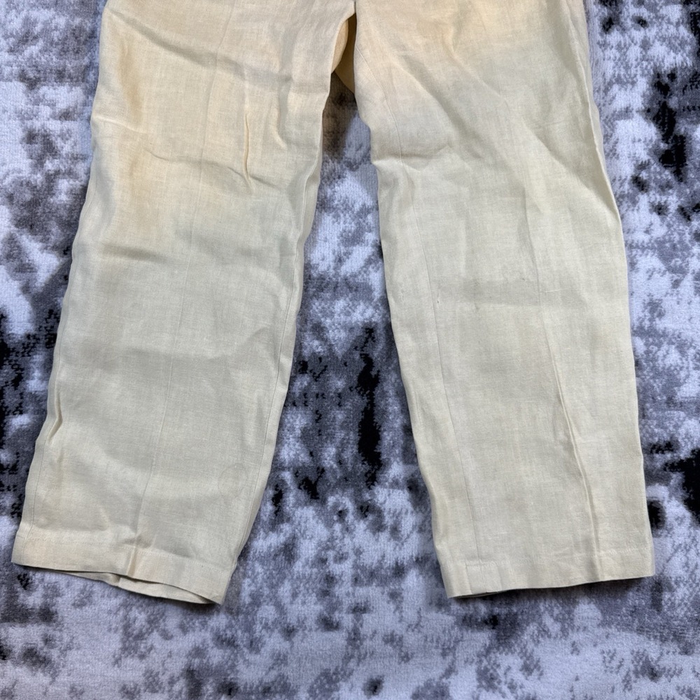 Ralph Ralph Lauren Pants Mens Size 36x25.5 Linen Woven Pale‎ Yellow Comfort - Picture 4 of 14